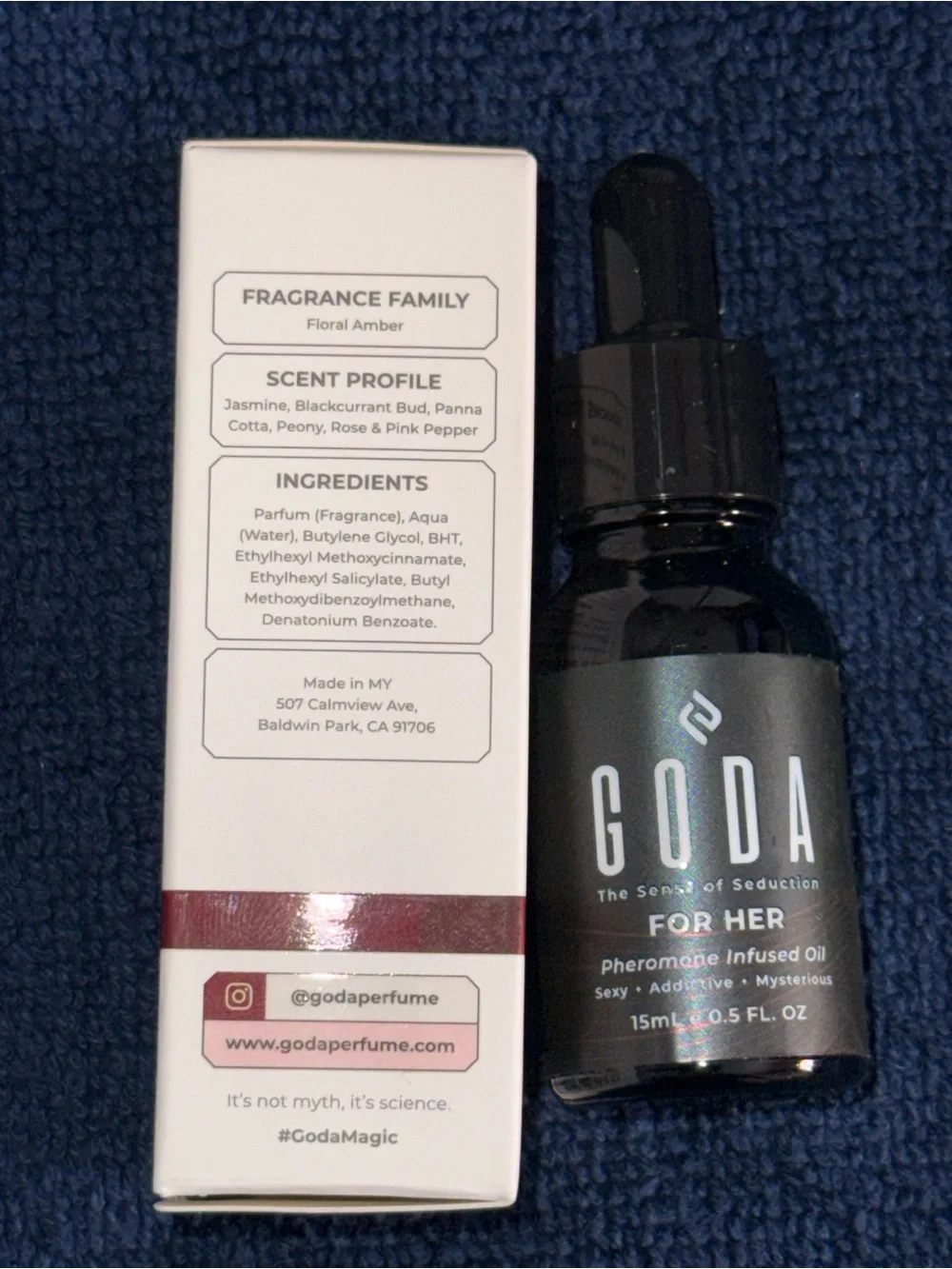 For Her Pheromone Infused Body Oil - Black Dropper Bottle